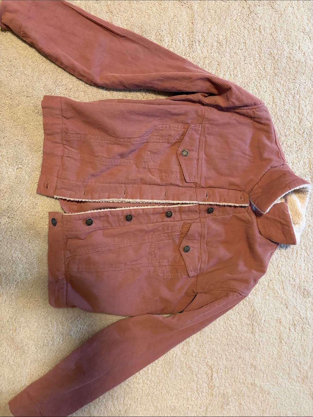 Angel Kiss Rust Corduroy Teddy-Lined Jacket